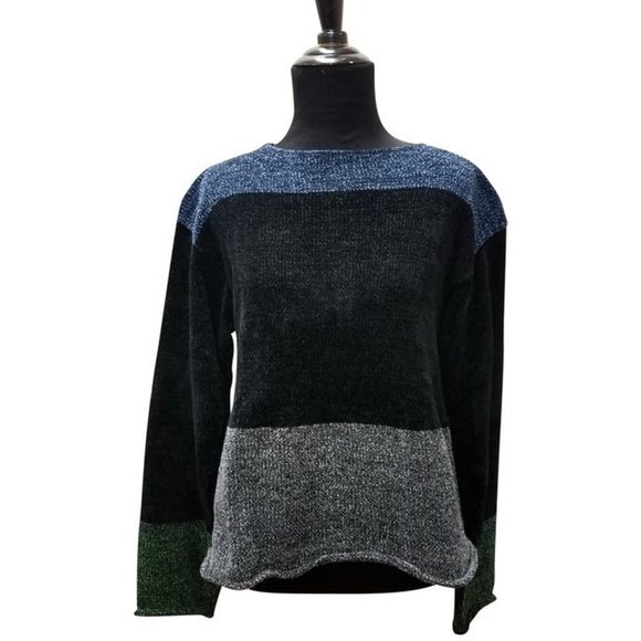 Norma & Hyla NH handloomed Chenille Color-Block Sweater S - Picture 1 of 7